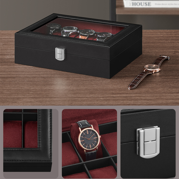 Θήκη Για 10 Ρολόγια (25.5x20.2x7.8) Songmics JWB010R01