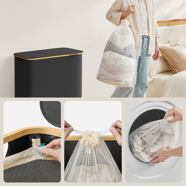 Καλάθι Απλύτων 3 Θέσεων (60x38.5x70.5) Songmics LCB515B01V1