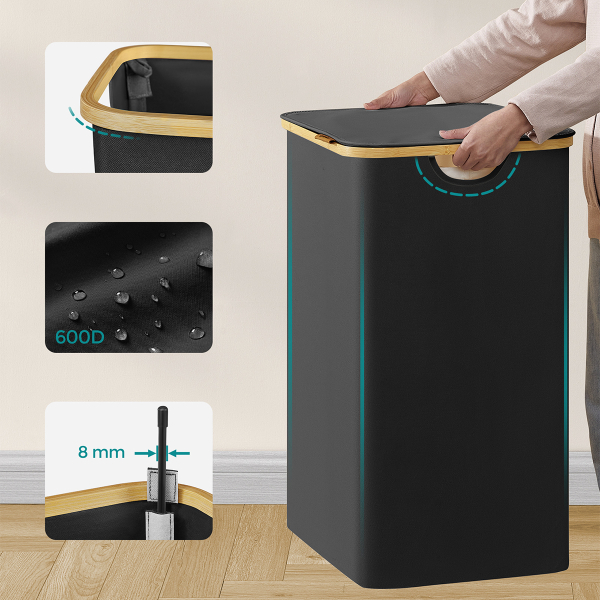 Καλάθι Απλύτων 3 Θέσεων (60x38.5x70.5) Songmics LCB515B01V1