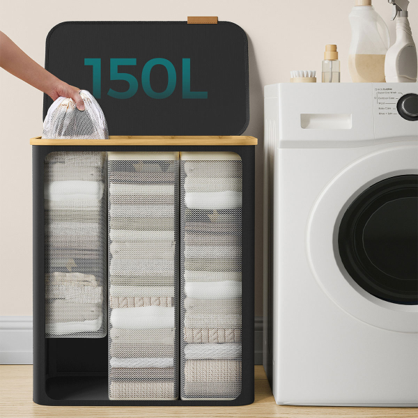 Καλάθι Απλύτων 3 Θέσεων (60x38.5x70.5) Songmics LCB515B01V1