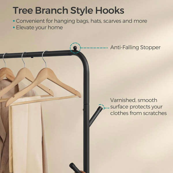 Κρεμάστρα Δαπέδου 155εκ. Τροχήλατη Songmics HSR131B01