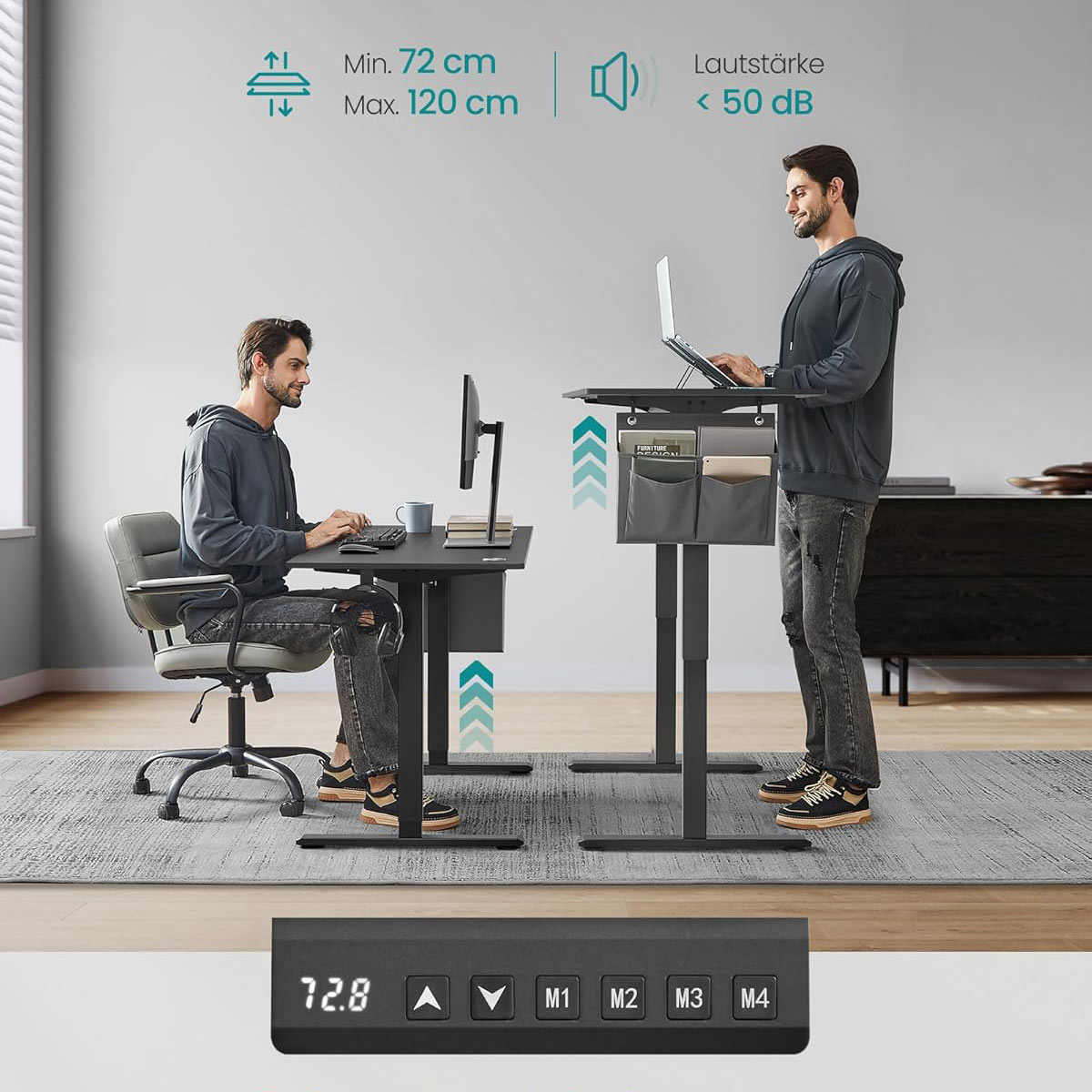 Ηλεκτρικό Γραφείο (120x60x72/120) Με Ρυθμιζόμενο Ύψος Songmics LSD132BZ02 φωτογραφία