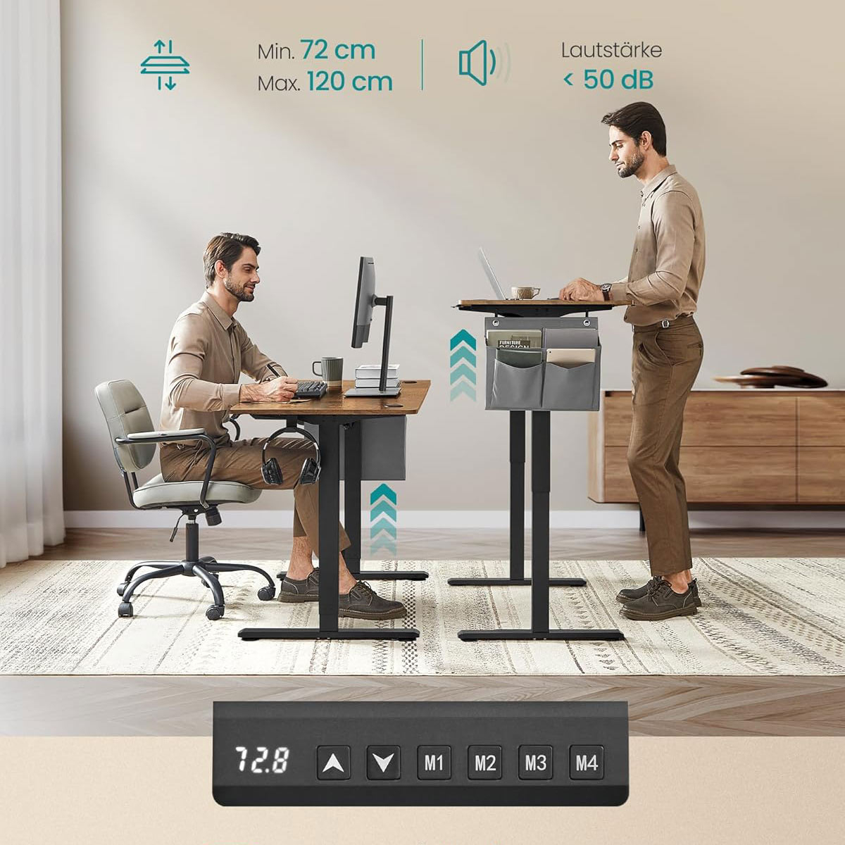 Ηλεκτρικό Γραφείο (140x60x72/120) Με Ρυθμιζόμενο Ύψος Songmics LSD134KD04 φωτογραφία