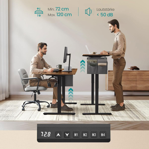 Ηλεκτρικό Γραφείο (160x70x72/120) Με Ρυθμιζόμενο Ύψος Songmics LSD136KD01