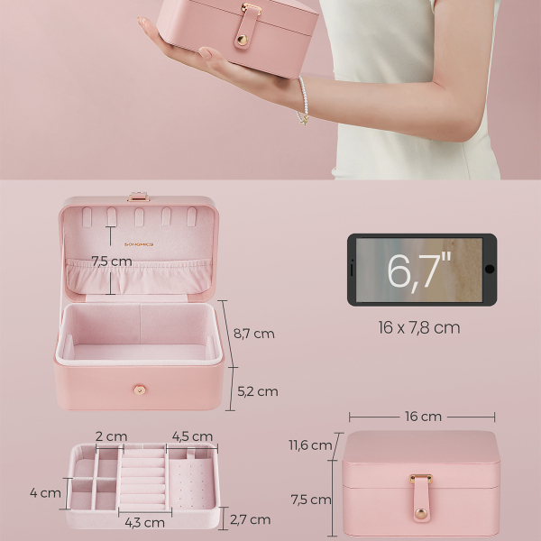 Μπιζουτιέρα Ταξιδίου (16x11.6x7.5) Songmics JBC166R01