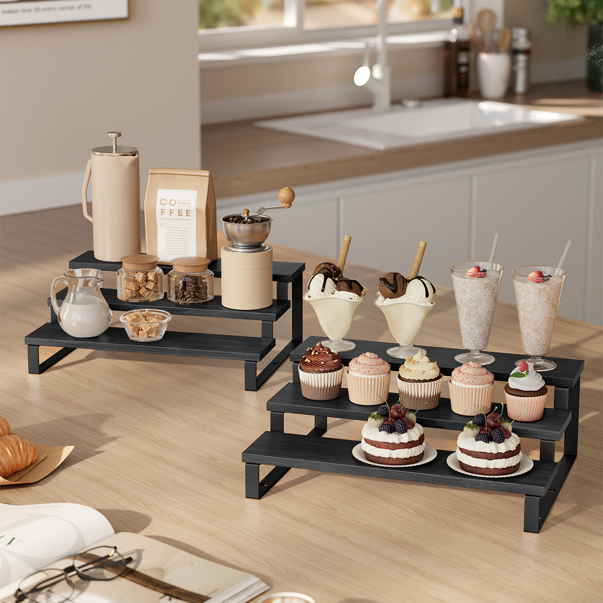 Ράφια Οργάνωσης Για Βάζα & Μπαχαρικά (Σετ 2τμχ) Songmics KCS116B01 φωτογραφία