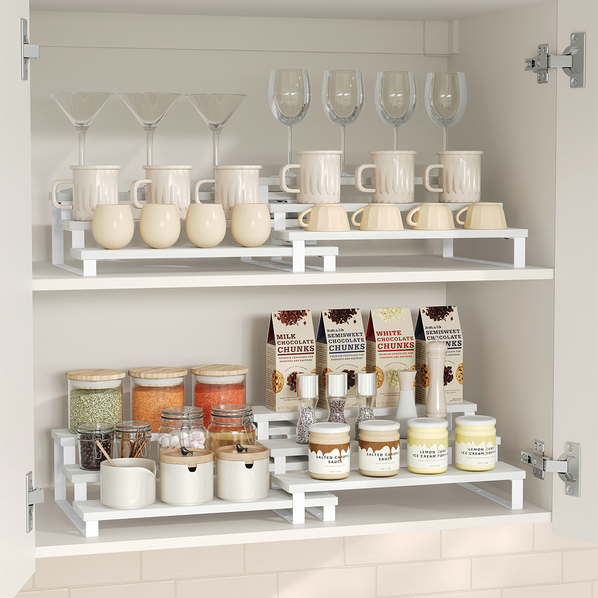 Ράφια Οργάνωσης Για Βάζα & Μπαχαρικά (Σετ 2τμχ) Songmics KCS116W01 φωτογραφία