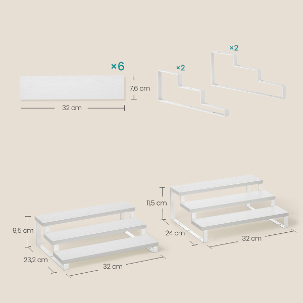 Ράφια Οργάνωσης Κουζίνας (Σετ 2τμχ) Songmics KCS116W01