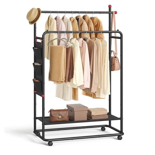 Κρεμάστρα Δαπέδου Διπλή 189.6εκ. Τροχήλατη Songmics HSR171B01