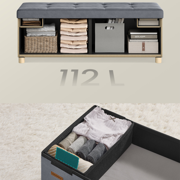 Ταμπουρέ Με Αποθηκευτικό Χώρο (110x38x40) Songmics LSF0518G02