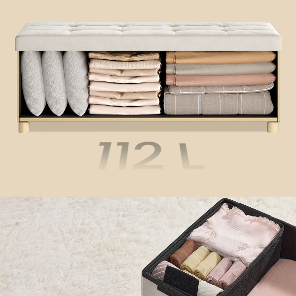 Ταμπουρέ Με Αποθηκευτικό Χώρο (110x38x40) Songmics LSF0518W02