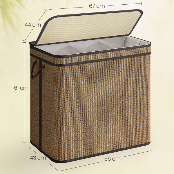 Καλάθι Απλύτων 3 Θέσεων (67x44x61) Songmics LCB069K01