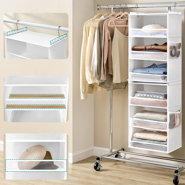 Κρεμαστή Θήκη Αποθήκευσης Ρούχων 6 Θέσεων (40x30x133) Songmics RCH007W01