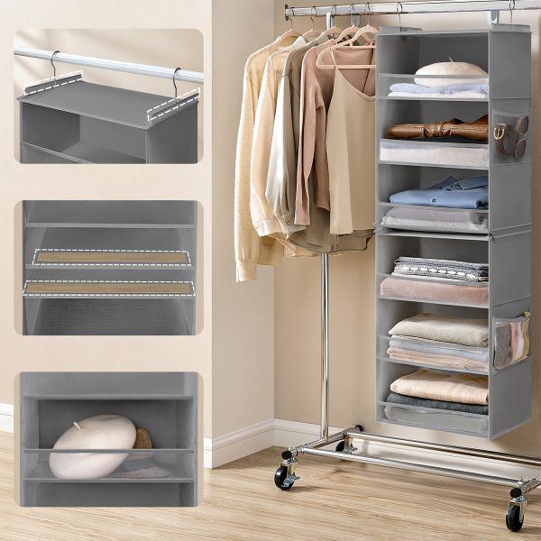 Κρεμαστή Θήκη Αποθήκευσης Ρούχων 6 Θέσεων (40x30x133) Songmics RCH007G01