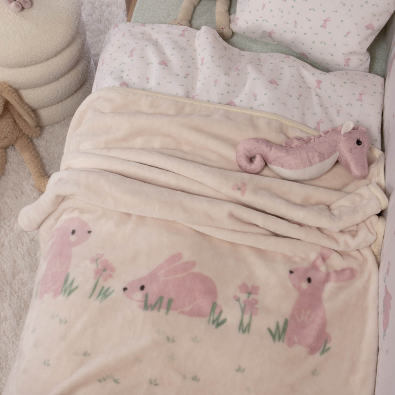 Κουβέρτα Βελουτέ Κούνιας (100x140) Nef-Nef Homeware Baby Country Bunny