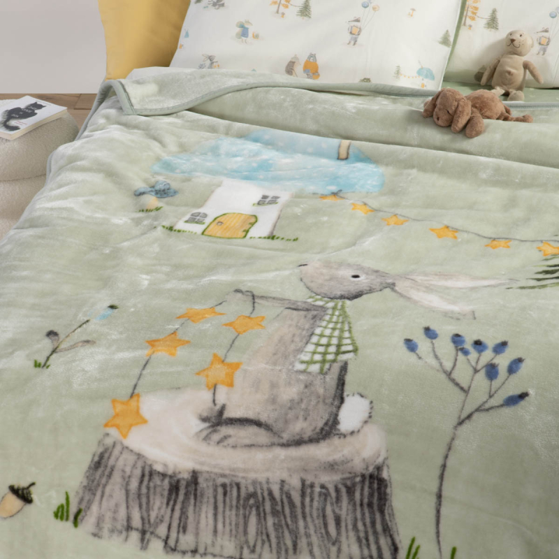 Κουβέρτα Βελουτέ Μονή (160x220) Nef-Nef Homeware Junior Woodland Party