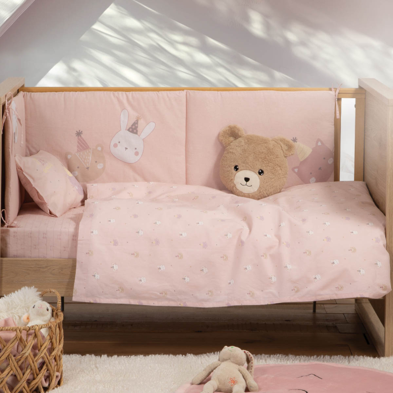 Σεντόνια Κούνιας (Σετ) Nef-Nef Homeware Baby Special Party Pink