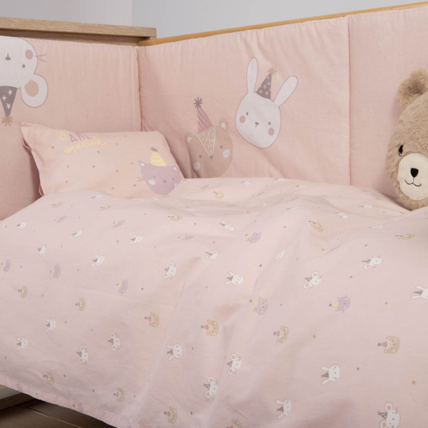 Σεντόνια Κούνιας (Σετ) Nef-Nef Homeware Baby Special Party Pink