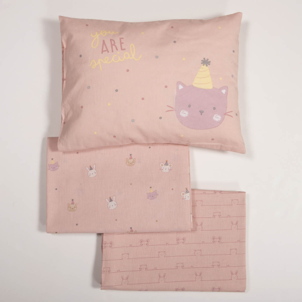 Σεντόνια Κούνιας (Σετ) Nef-Nef Homeware Baby Special Party Pink
