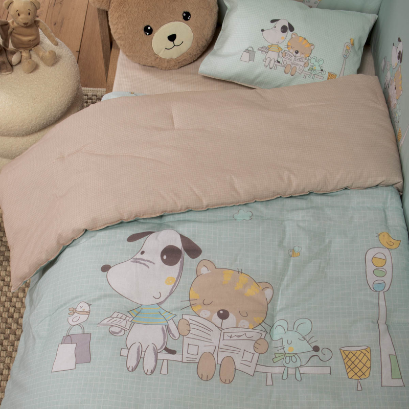 Πάπλωμα Κούνιας (110x140) 2 Όψεων Nef-Nef Homeware Baby Life In The City
