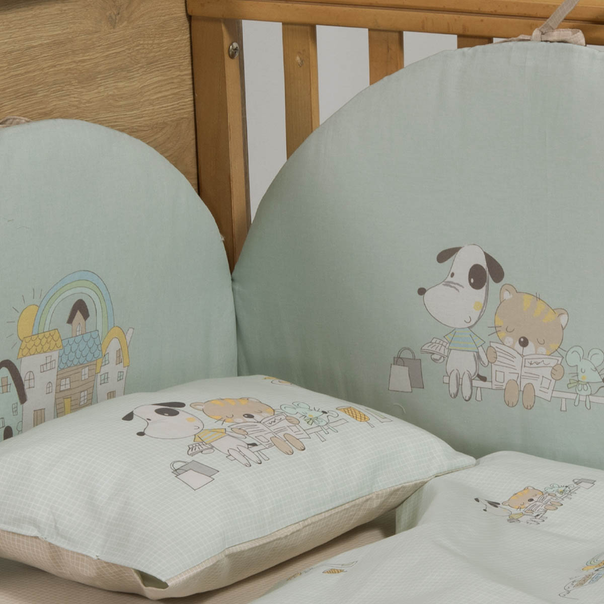 Πάντα Κούνιας (187X40) Nef-Nef Homeware Baby Life In The City Home Βρεφικά Προίκα Μωρού Πάντες Βρεφικές Spitishop