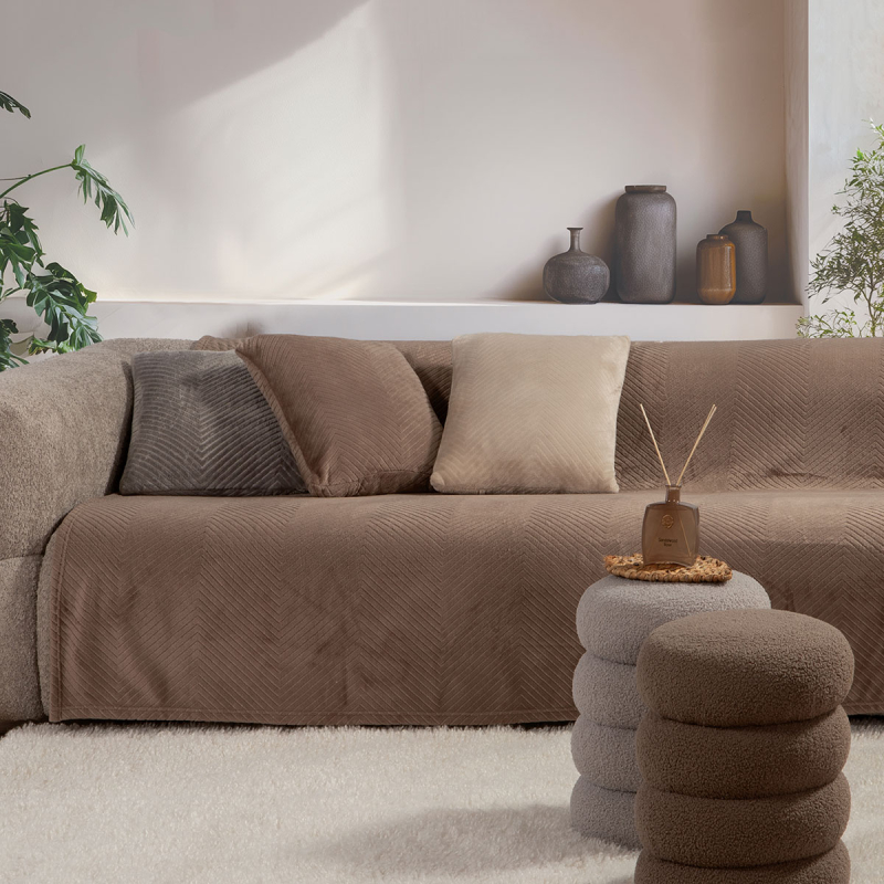 Ριχτάρι Καναπέ Διθέσιου Fleece (180x250) Nef-Nef Homeware Dakari Brown