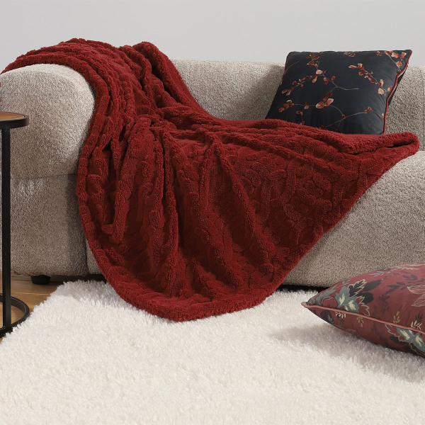 Κουβέρτα Καναπέ Fleece (130x180) Nef-Nef Homeware Germain Bordo