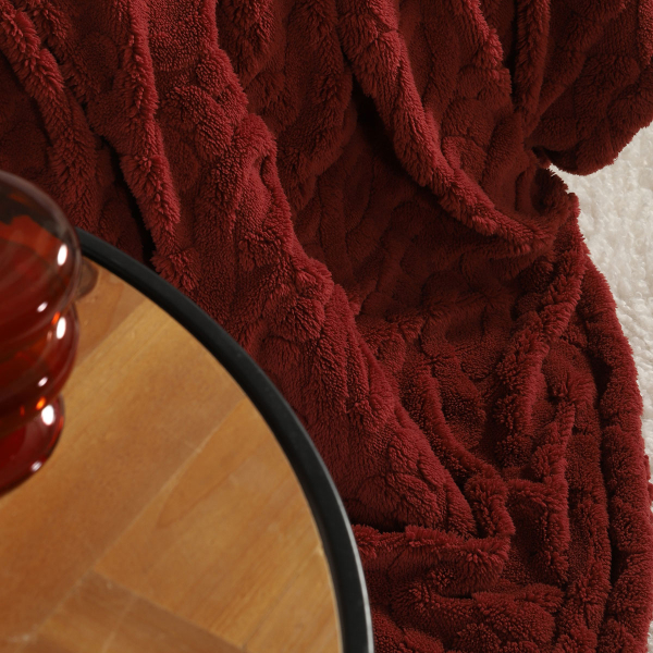 Κουβέρτα Καναπέ Fleece (130x180) Nef-Nef Homeware Germain Bordo