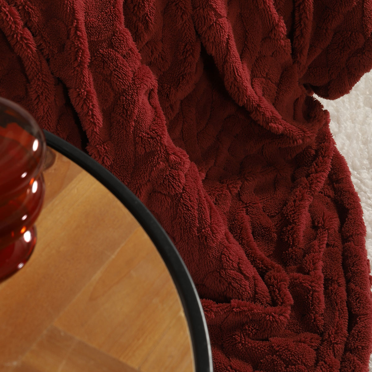 Κουβέρτα Καναπέ Fleece (130X180) Nef-Nef Homeware Germain Bordo Home Λευκά Είδη Σαλονιού Κουβέρτες Spitishop