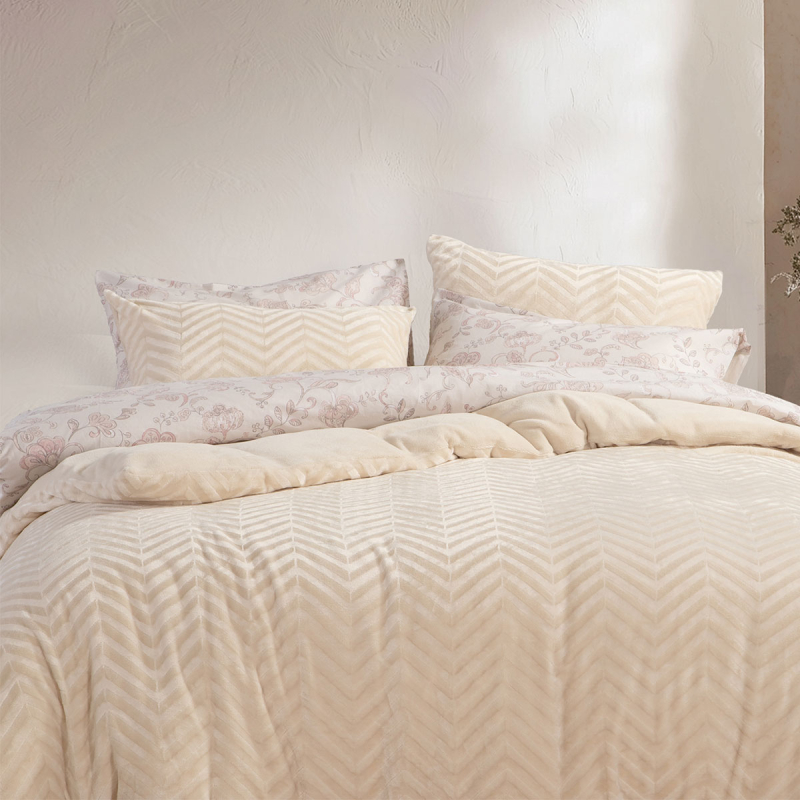 Παπλωματοθήκη Fleece Μονή (Σετ 160x220) Nef-Nef Homeware Carmen Ecru
