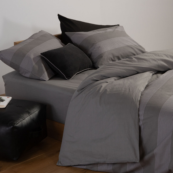 Σεντόνια Μονά (Σετ) Nef-Nef Homeware Casual Stripe D.Grey