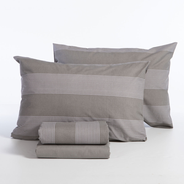 Σεντόνια Μονά (Σετ) Nef-Nef Homeware Casual Stripe D.Grey