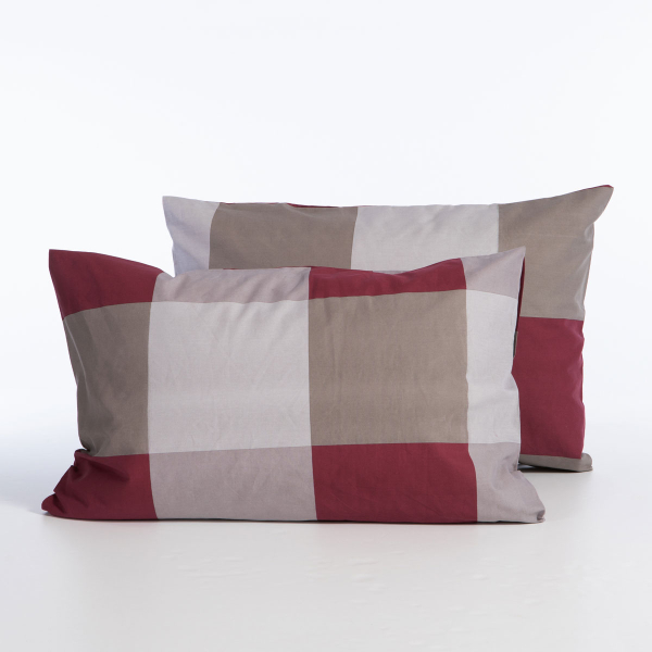 Μαξιλαροθήκη (52x72) Nef-Nef Homeware Casual Check Bordo