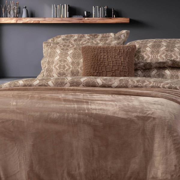 Κουβέρτα Βελουτέ Υπέρδιπλη (230x240) Nef-Nef Homeware Elements Velosso Mocca