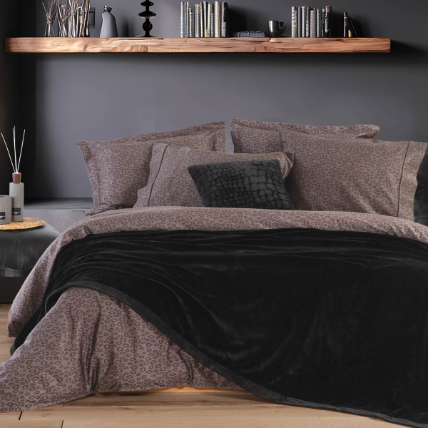 Κουβέρτα Βελουτέ Υπέρδιπλη (230x240) Nef-Nef Homeware Elements Velosso Black