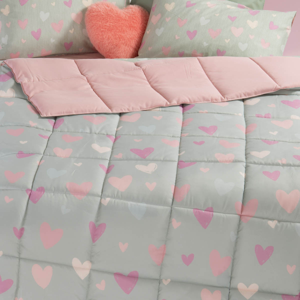 Πάπλωμα Μονό (160x220) 2 Όψεων Nef-Nef Homeware Junior Hearts Attack