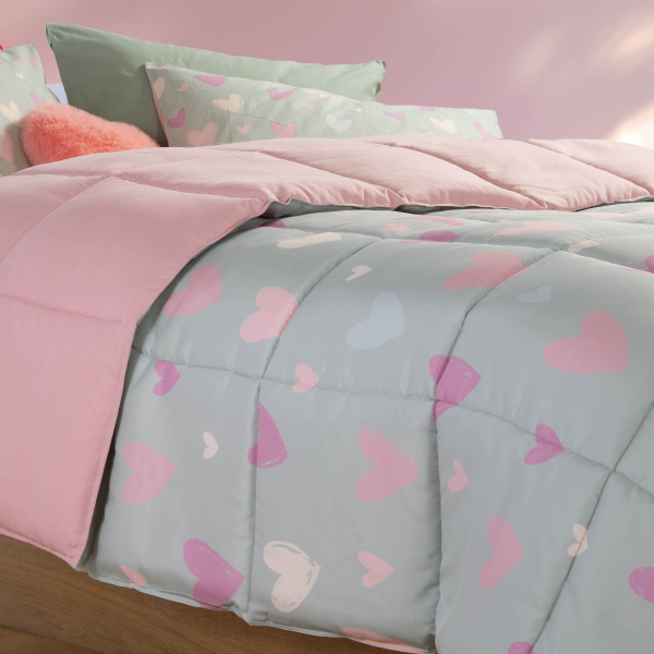 Πάπλωμα Μονό (160x220) 2 Όψεων Nef-Nef Homeware Junior Hearts Attack