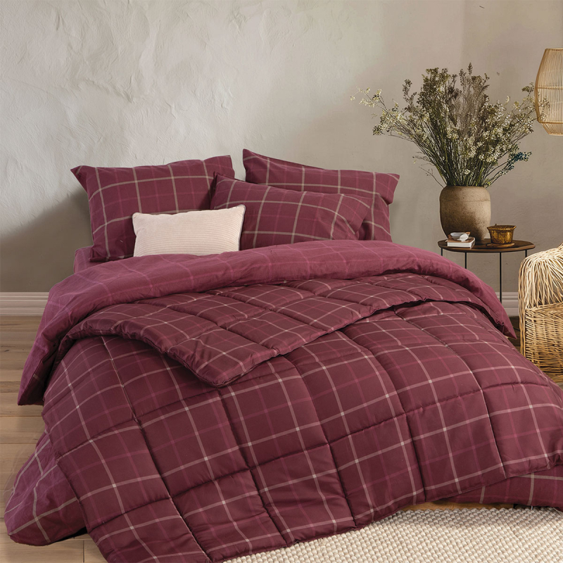 Πάπλωμα Υπέρδιπλο (240x220) 2 Όψεων Nef-Nef Homeware Naiberg Bordo