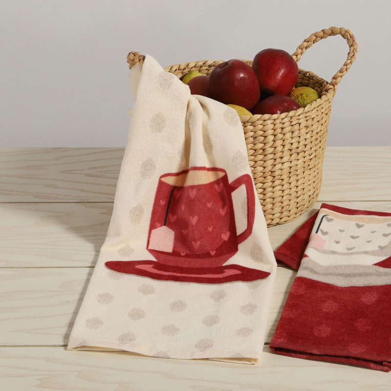 Πετσέτα Κουζίνας (40x60) Nef-Nef Homeware Cup Of Tea Ecru