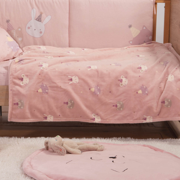 Κουβέρτα Fleece Κούνιας (110x150) Nef-Nef Homeware Baby Special Party Pink