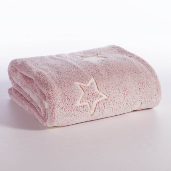 Φωσφοριζέ Κουβέρτα Fleece Κούνιας (110x150) Nef-Nef Homeware Junior Starlight Pink