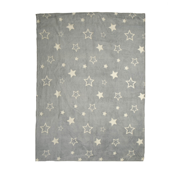 Φωσφοριζέ Κουβέρτα Fleece Κούνιας (110x150) Nef-Nef Homeware Junior Starlight Grey