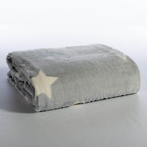 Φωσφοριζέ Κουβέρτα Fleece Κούνιας (110x150) Nef-Nef Homeware Junior Starlight Grey