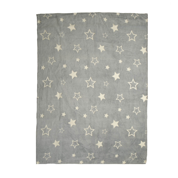 Φωσφοριζέ Κουβέρτα Fleece Μονή (160x220) Nef-Nef Homeware Junior Starlight Grey