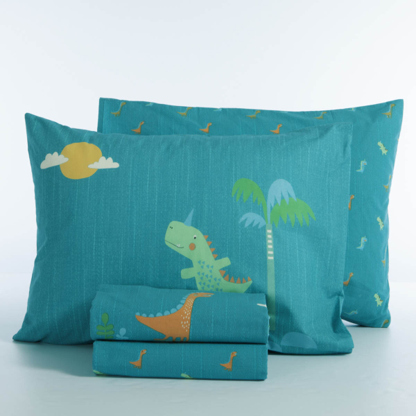 Σεντόνια Μονά (170x260) Nef-Nef Homeware Junior Dinos On Wheels