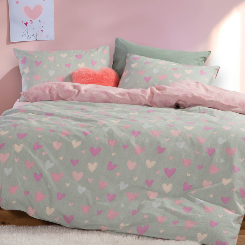 Σεντόνια Μονά (170x260) Nef-Nef Homeware Junior Hearts Attack