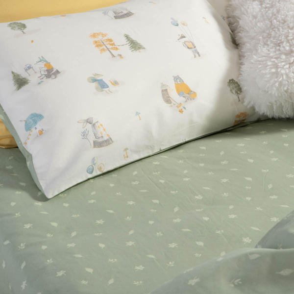 Παπλωματοθήκη Μονή (Σετ 160x240) 2 Όψεων Nef-Nef Homeware Junior Woodland Party