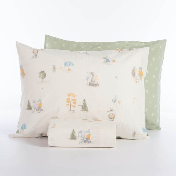 Παπλωματοθήκη Μονή (Σετ 160x240) 2 Όψεων Nef-Nef Homeware Junior Woodland Party