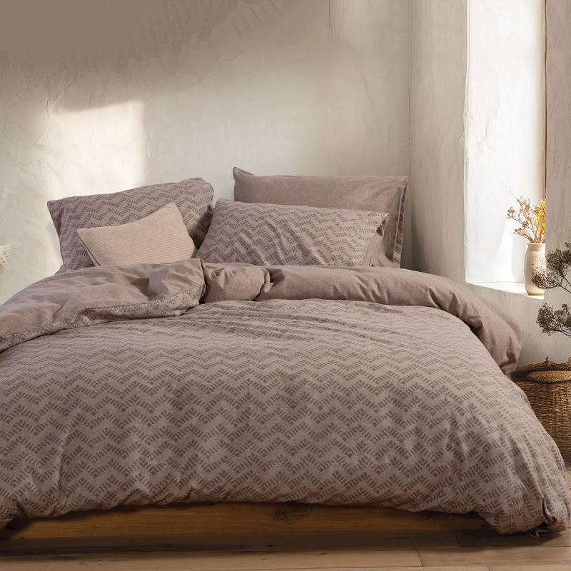 Φανελένια Σεντόνια Υπέρδιπλα (Σετ) Nef-Nef Homeware Flannel Otrando Mocca