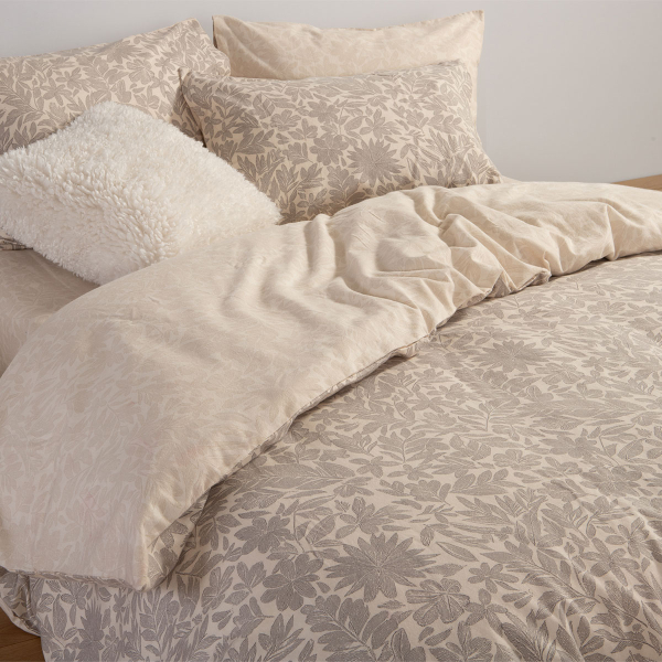 Φανελένια Σεντόνια Υπέρδιπλα (Σετ) Nef-Nef Homeware Flannel Issual Grey